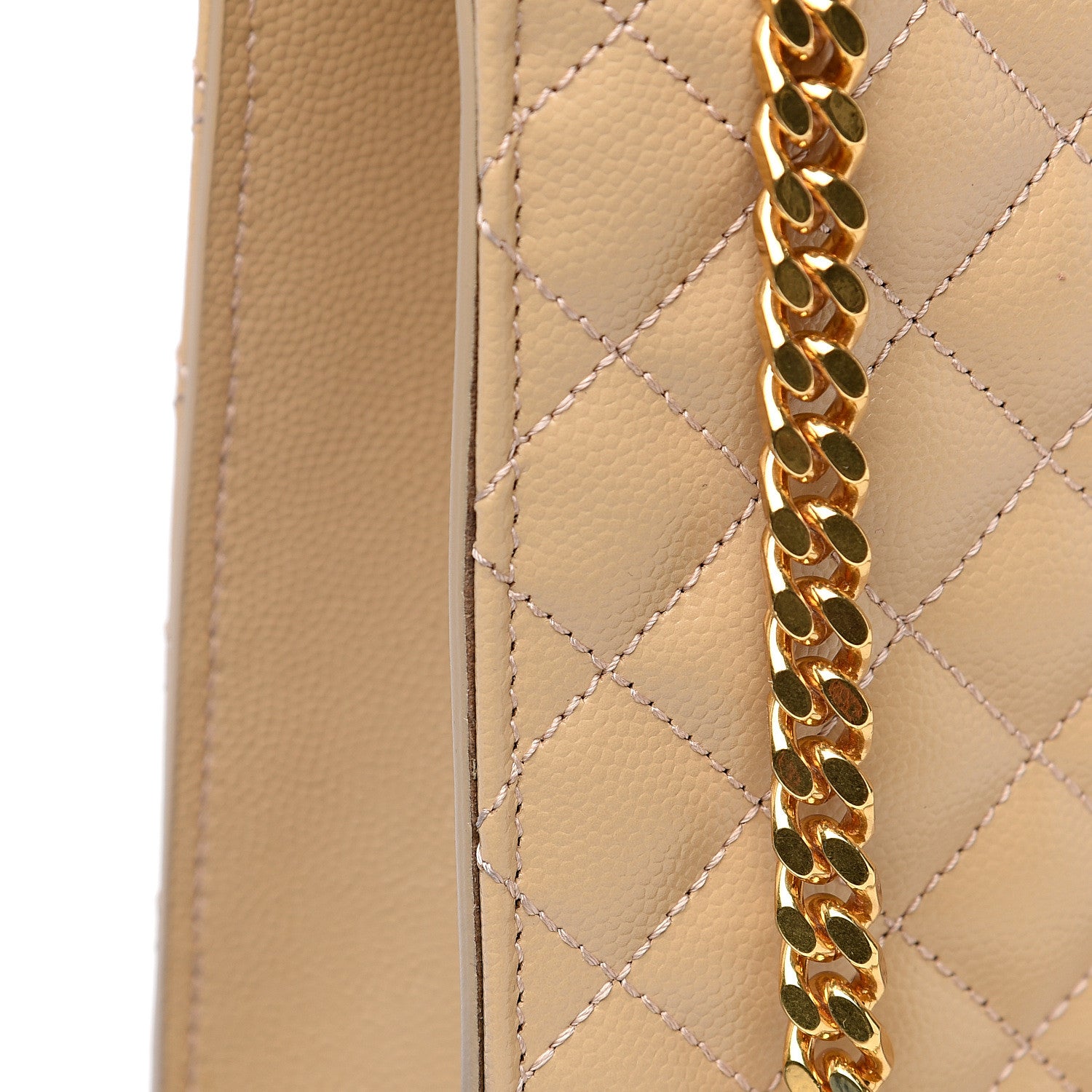 Saint Laurent Grain De Poudre Mixed Matelasse Large Triquilt Monogram Satchel Nude Powder 9 of 10