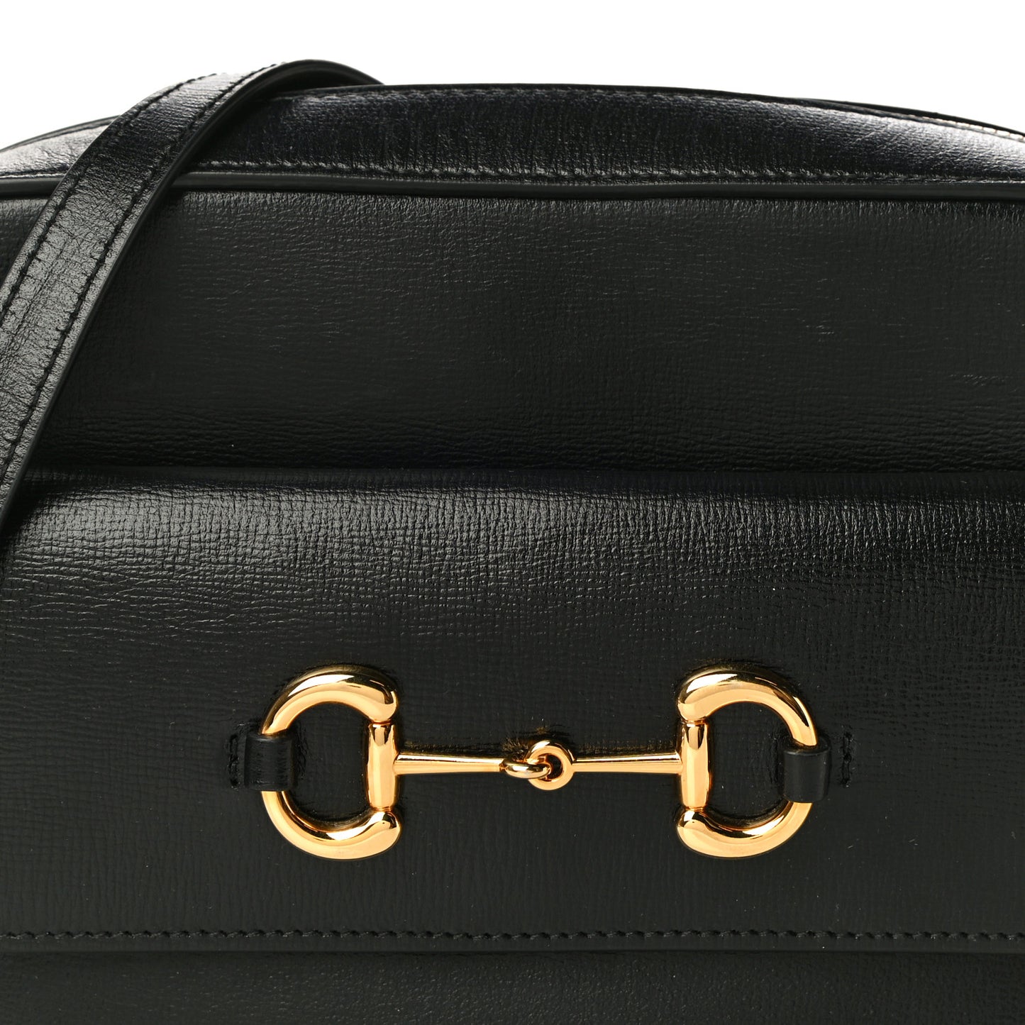 Textured Calfskin Small Horsebit 1955 Shoulder Bag Black