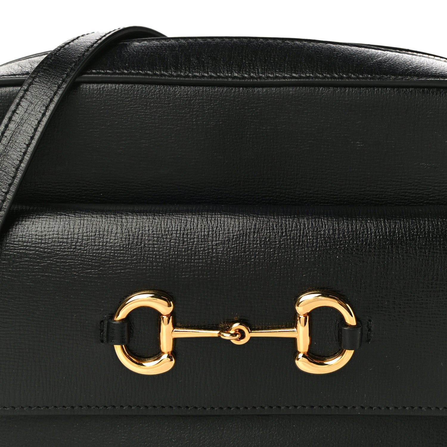 Gucci Textured Calfskin Small Horsebit 1955 Shoulder Bag Black 8 of 13