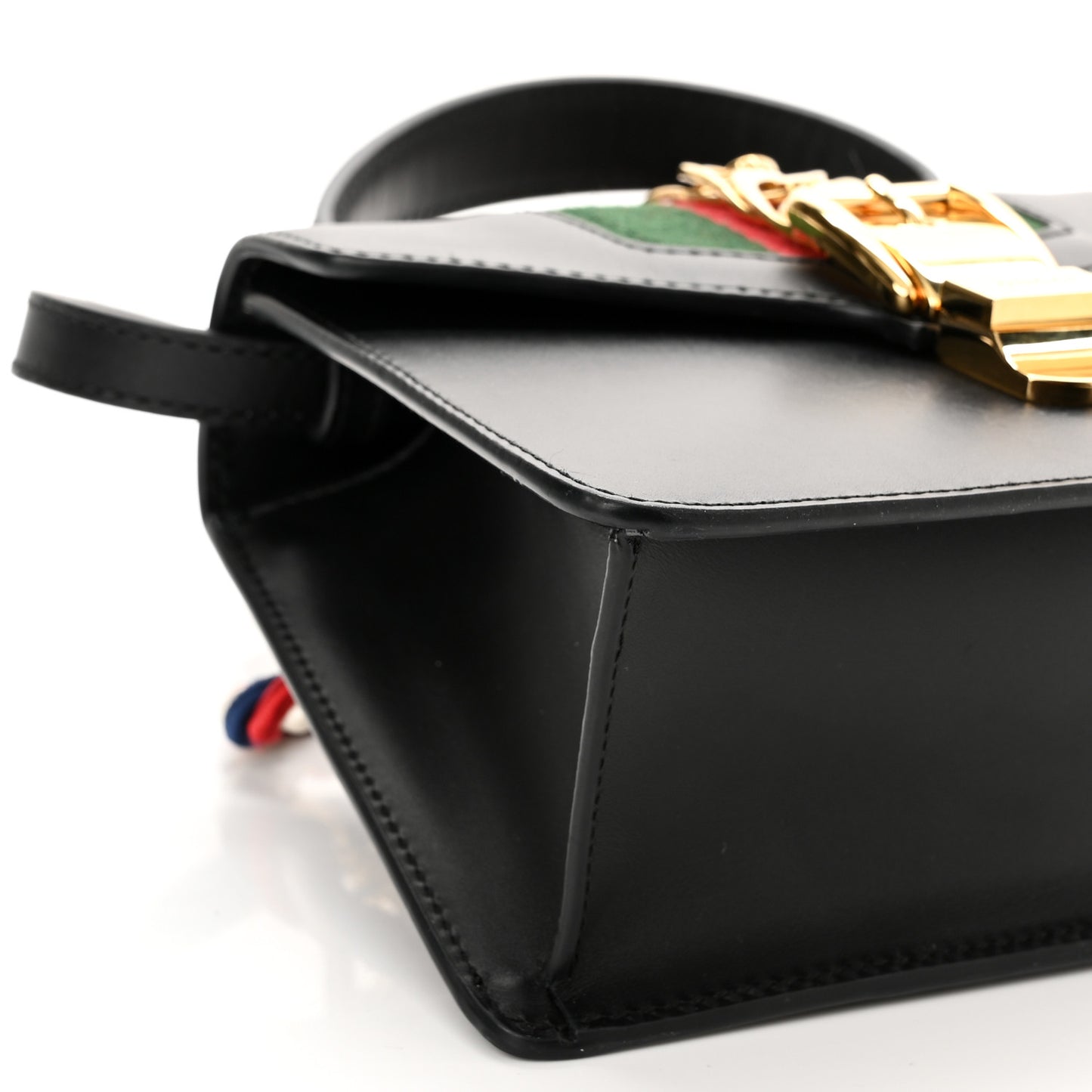 Calfskin Mini Sylvie Top Handle Bag Black