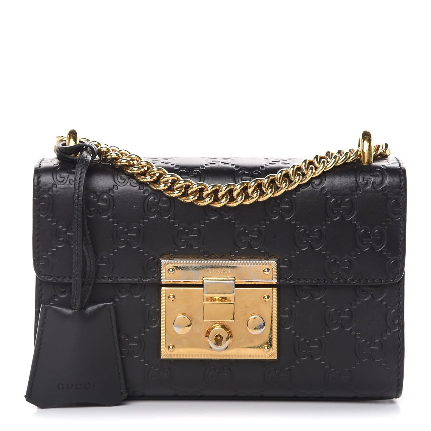 Guccissima Small Padlock Shoulder Bag Black