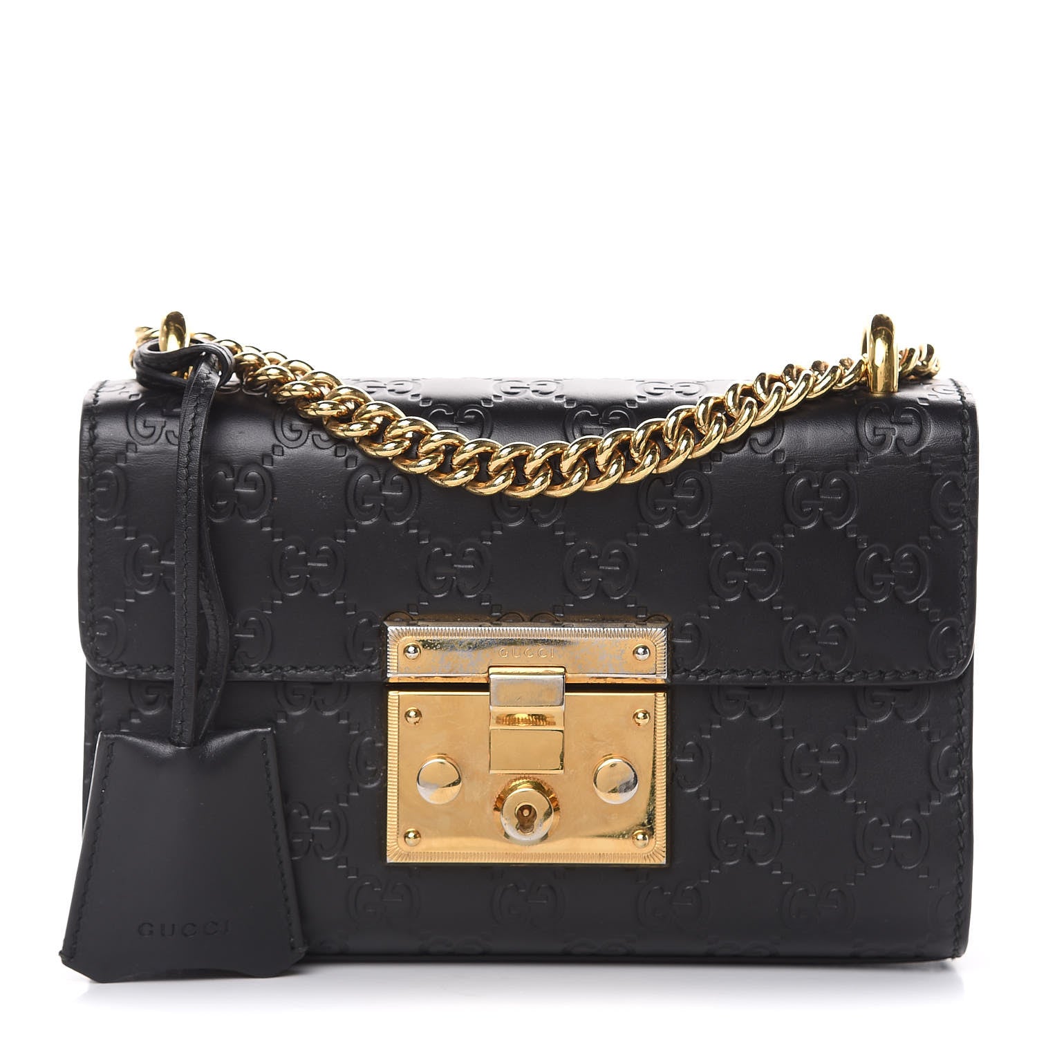 Gucci Guccissima Small Padlock Shoulder Bag Black 1 of 16