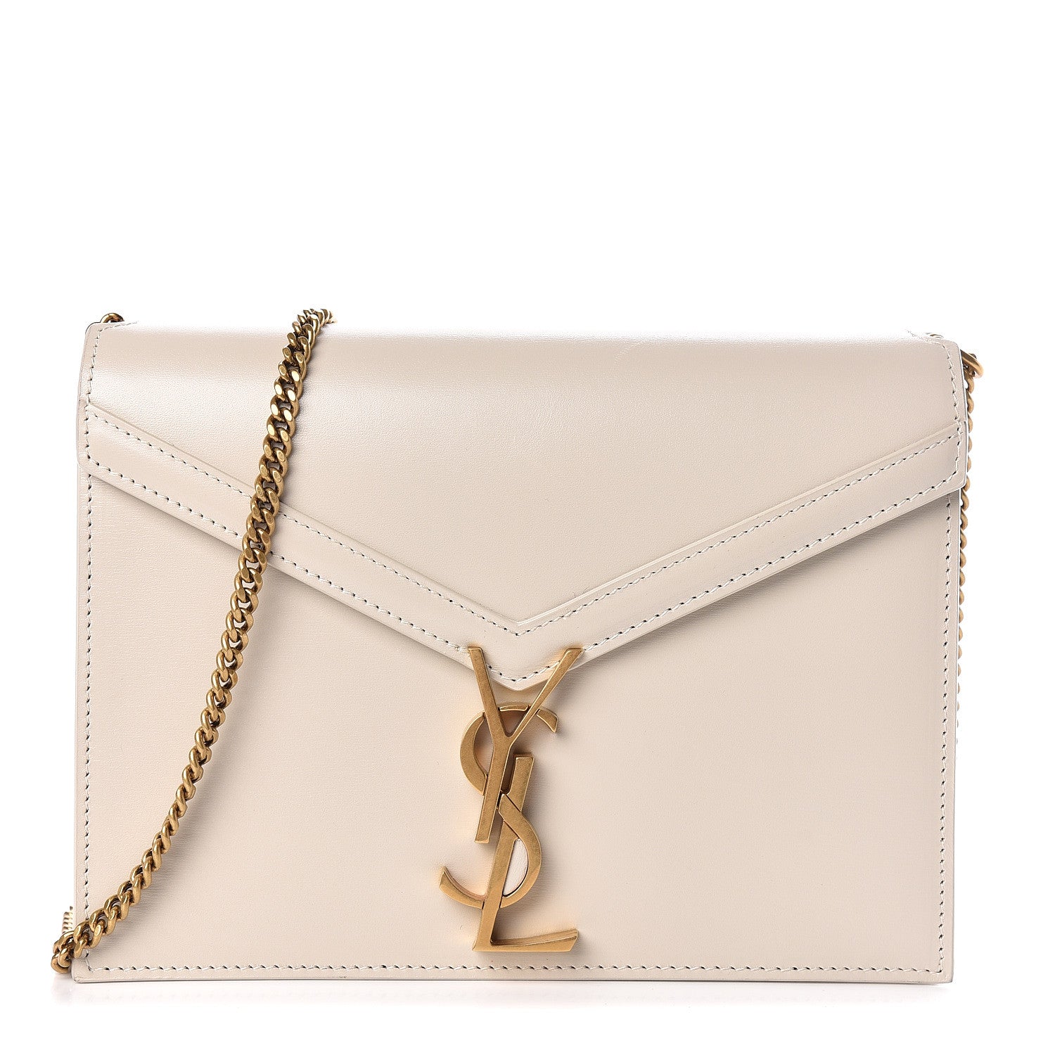 Saint Laurent Calfskin Monogram Cassandra Clasp Bag Porcellana 1 of 14
