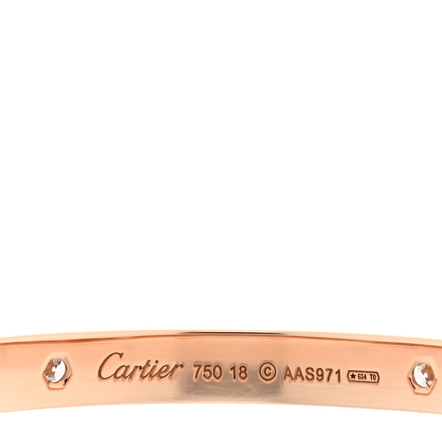 18K Pink Gold 4 Diamond LOVE Bracelet 18