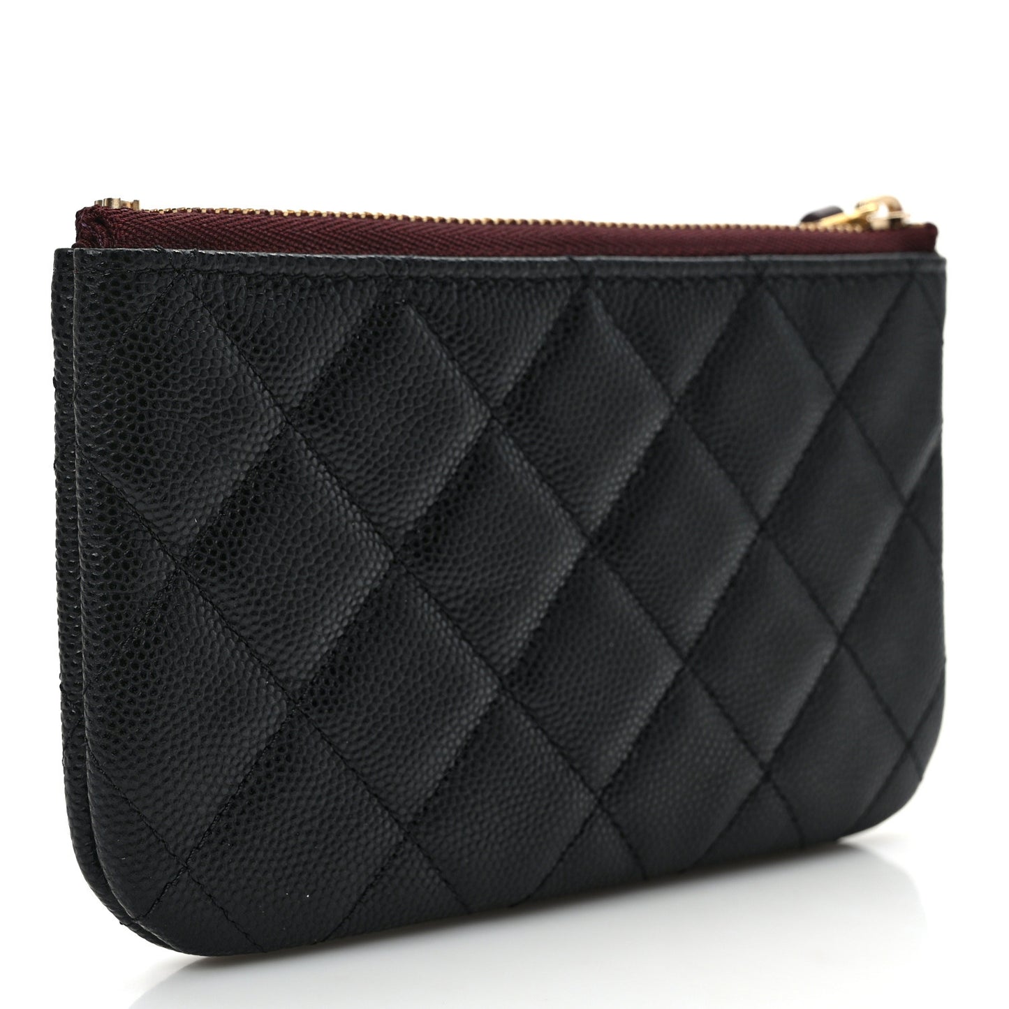Caviar Quilted Small Cosmetic Case Black