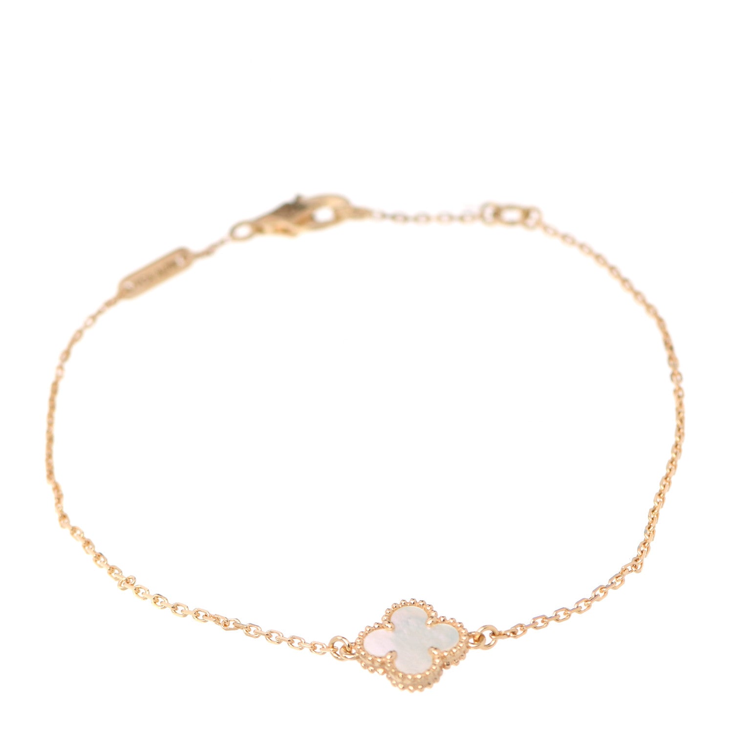 Van Cleef & Arpels 18K Yellow Gold Mother of Pearl Sweet Alhambra Bracelet 1 of 7