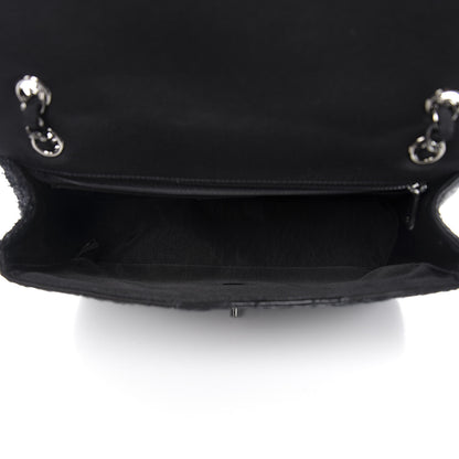 Chanel Tweed Patchwork Jumbo Single Flap Black 5 of 11