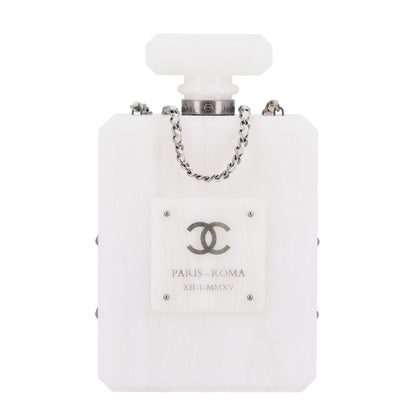 Chanel Marbled Plexiglass Buonasera Perfume Bottle Clutch White 1 of 9