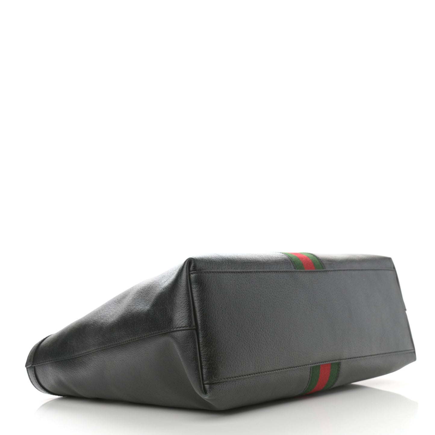 Textured Calfskin Web Medium Ophidia Shopping Tote Black