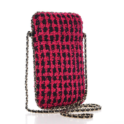 Chanel Tweed Chain Around Phone Holder Pink 3 of 7
