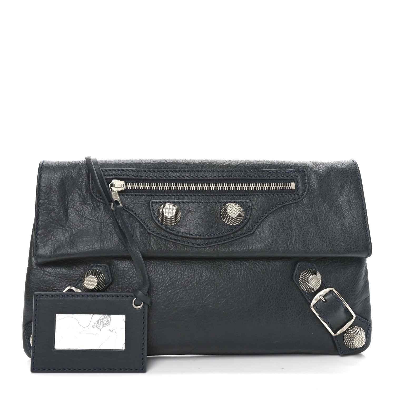 Balenciaga Agneau Giant 21 Silver Hardware Envelope Clutch Anthracite 3 of 11