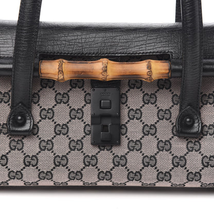 Gucci Monogram Bamboo Bullet Handbag Black 10 of 10