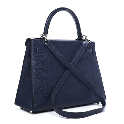 Hermes Togo Kellygraphie Lettre R Kelly Sellier 28 Bleu Nuit Bleu Brighton Terre Battue 2 of 8