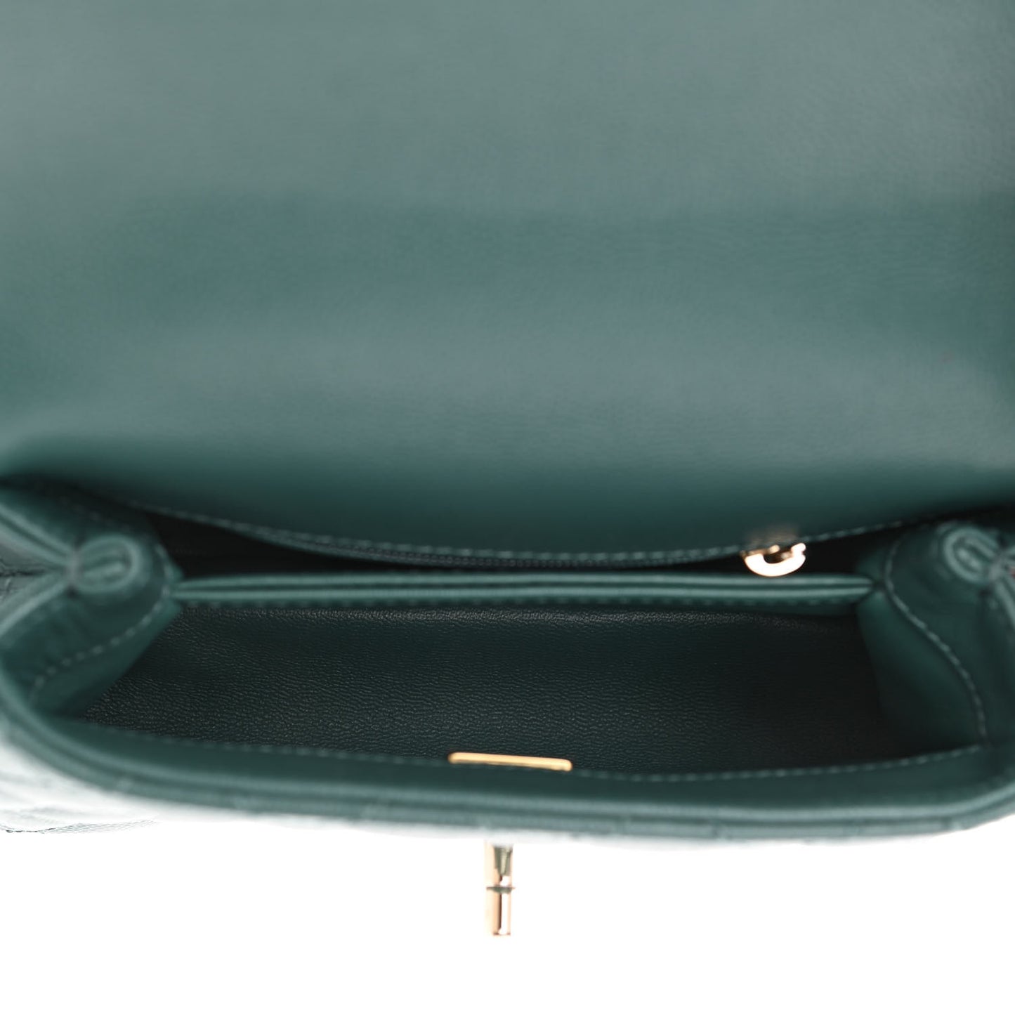 Caviar Quilted Extra Mini Coco Handle Flap Green