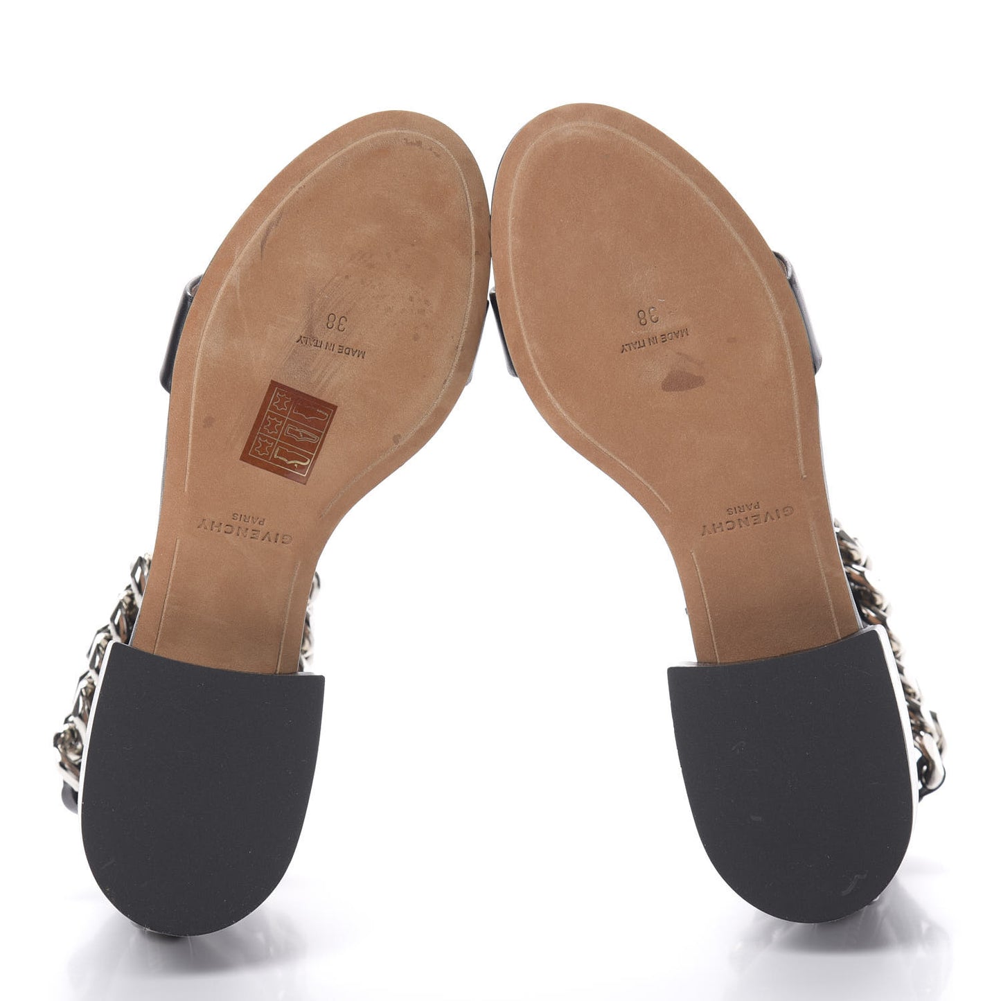 Lambskin Ankle Chain Sandals 38 Black