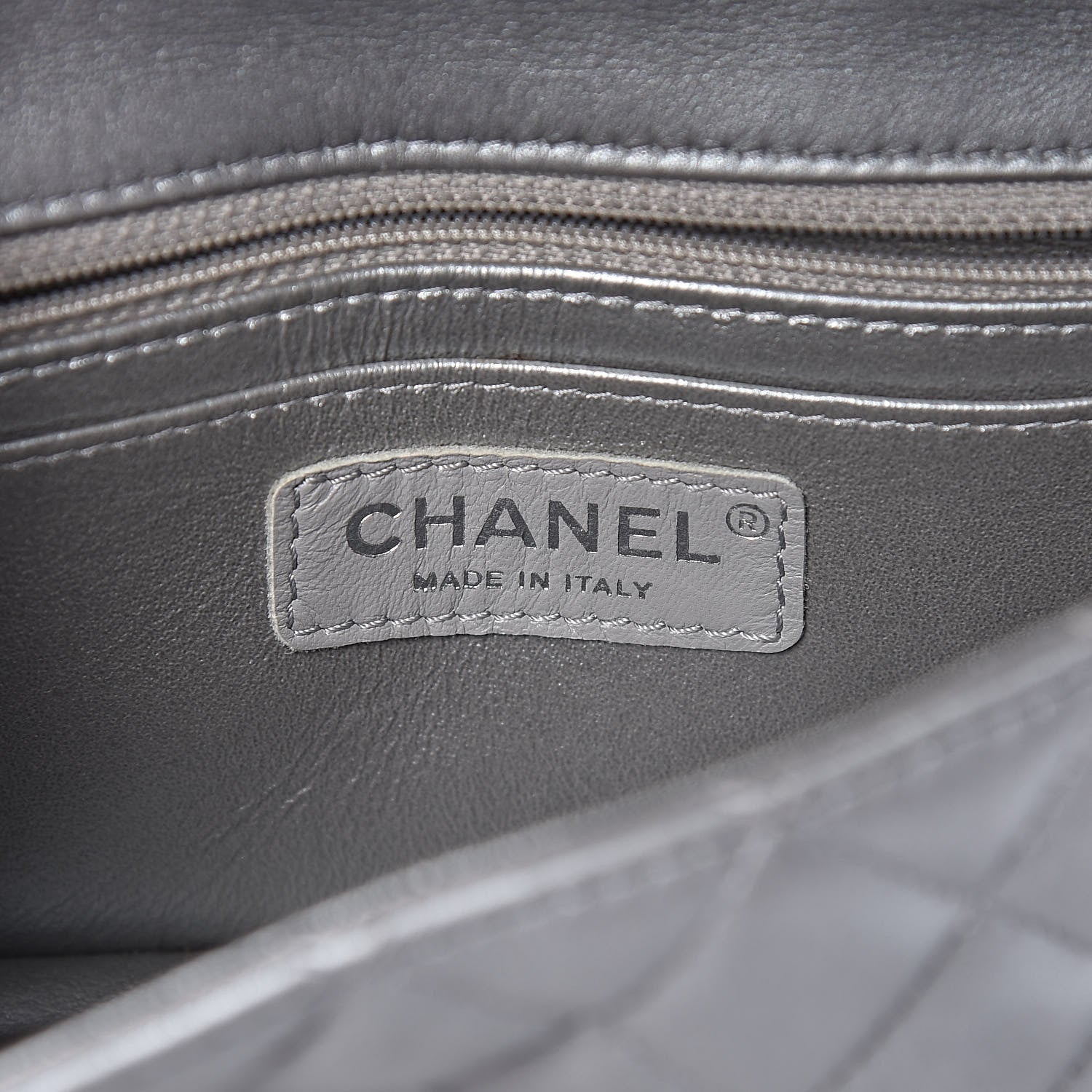 Chanel Metallic Lambskin Quilted Mini Rectangular Flap Silver 7 of 10