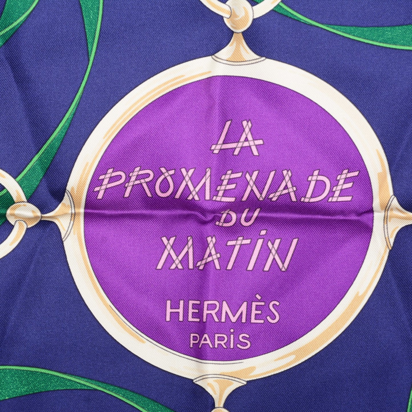 Silk Promenade Du Matin Scarf 90 Black Violet Vert