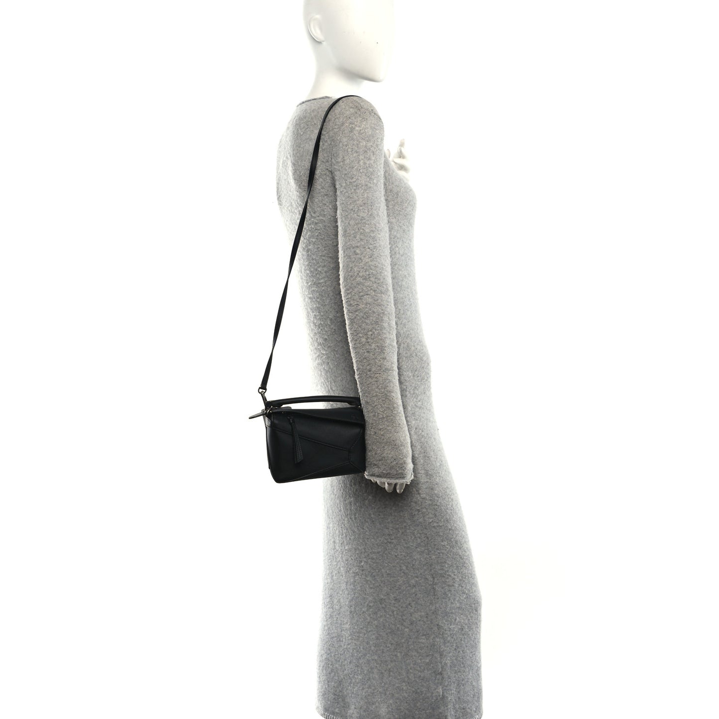 Calfskin Mini Puzzle Edge Bag Black
