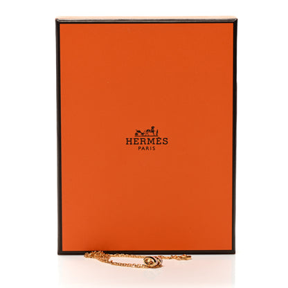 Hermes Lacquered Rose Gold Mini Pop H Pendant Necklace Rose Dragee 7 of 7