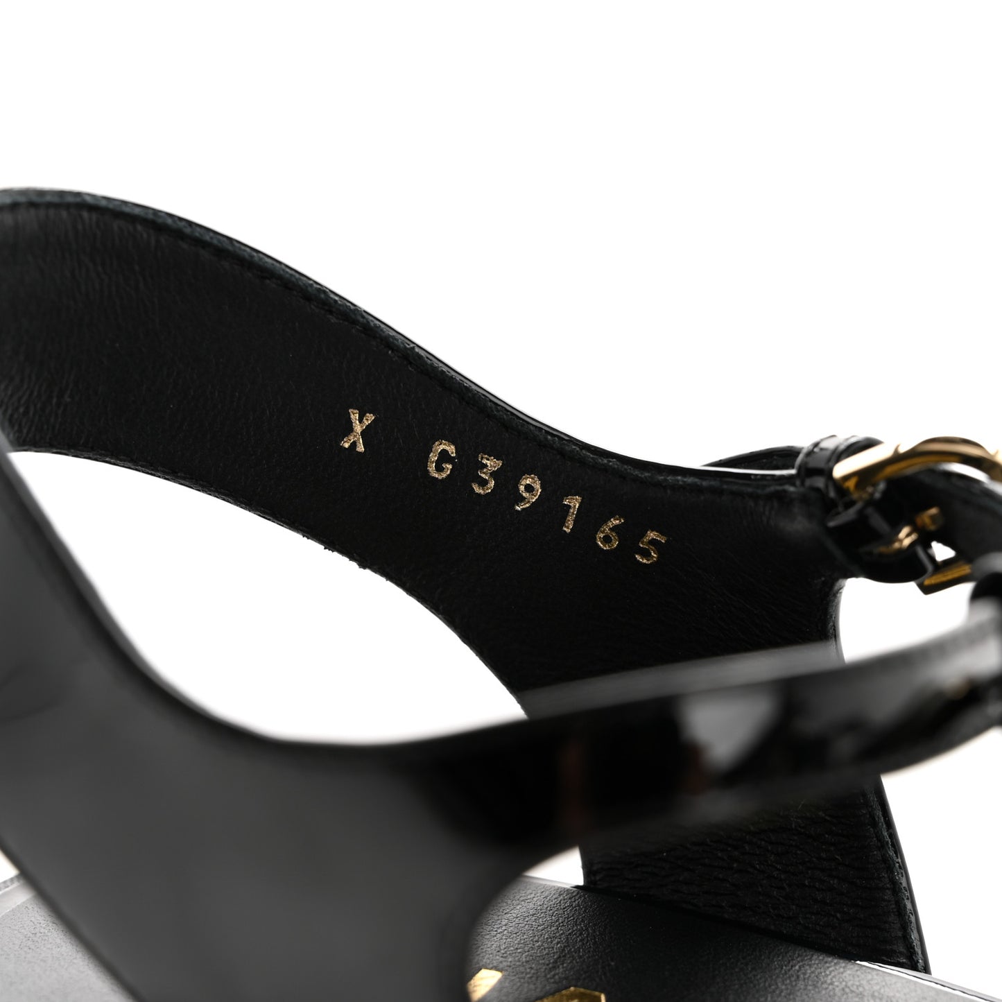 Patent Calfskin Camellia Thong Sandals 38 Black White