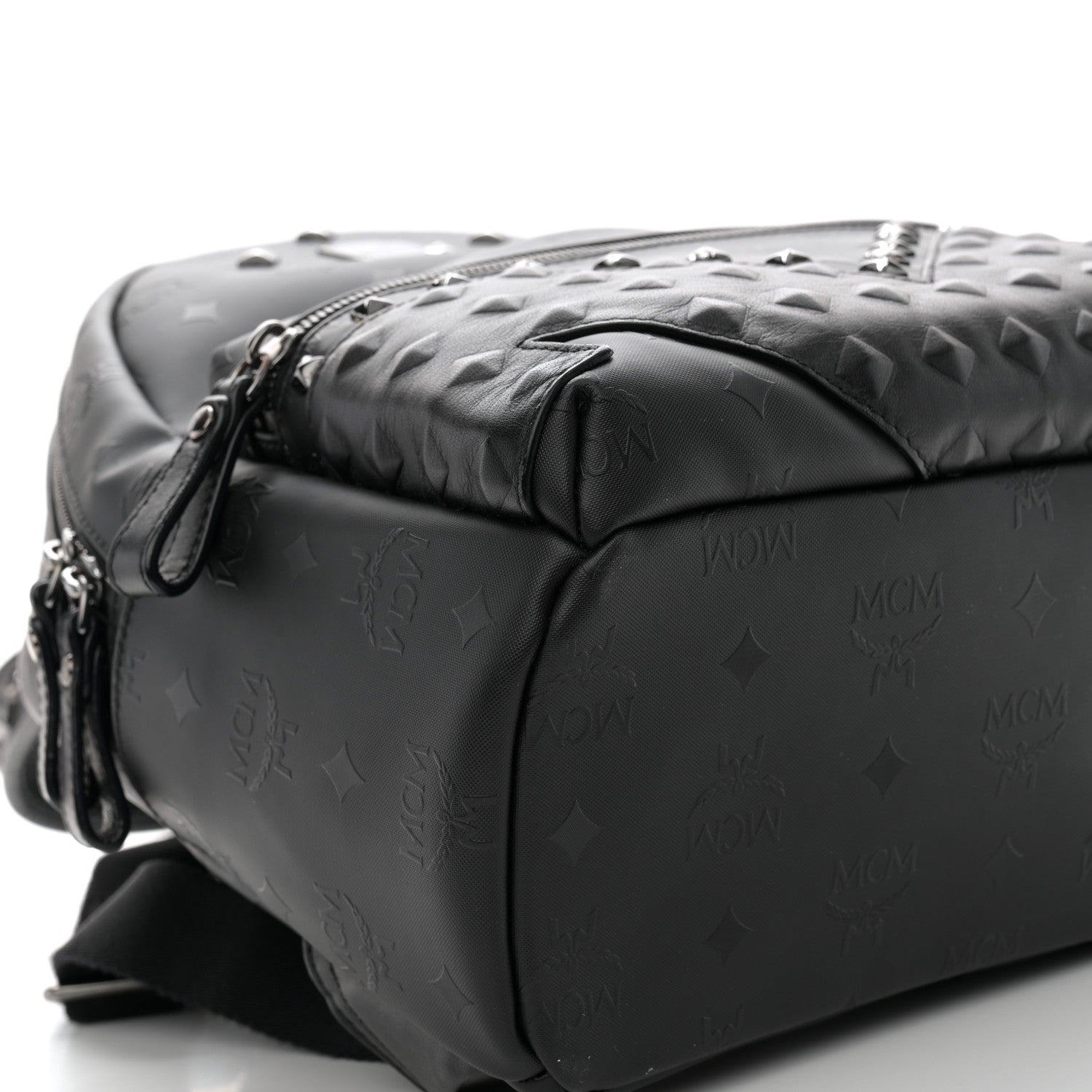 MCM Visetos Crystals Studded Stark Small Backpack Black 9 of 10