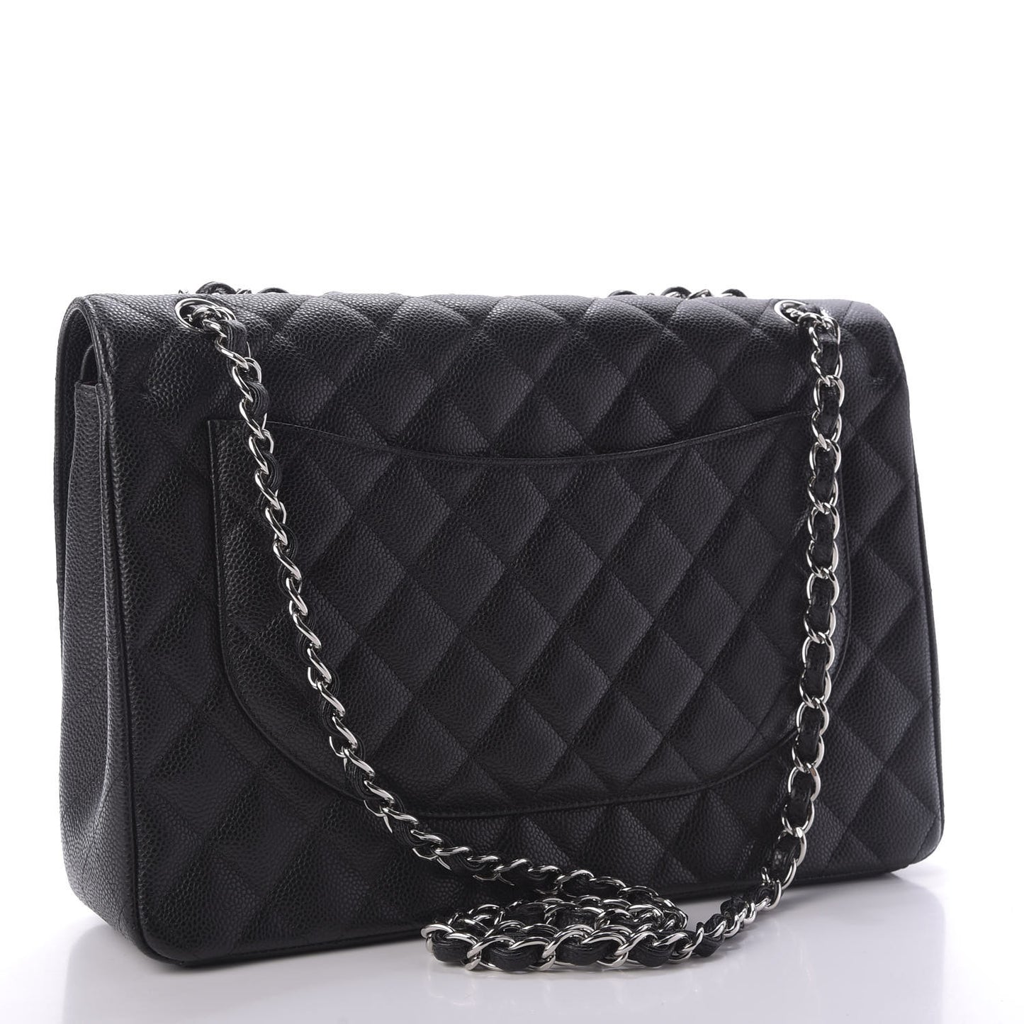 Caviar Quilted Maxi Double Flap Black