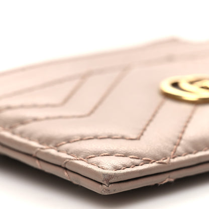 Gucci Calfskin Matelasse GG Marmont Key Case Card Holder Porcelain Rose 9 of 10