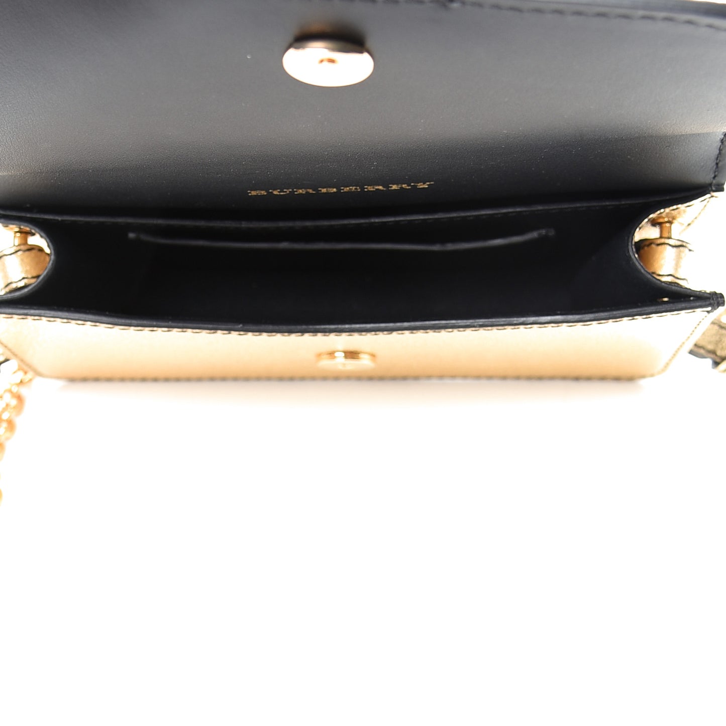 Metallic Soft Grain Calfskin Mini Phone Buckle Bag Gold