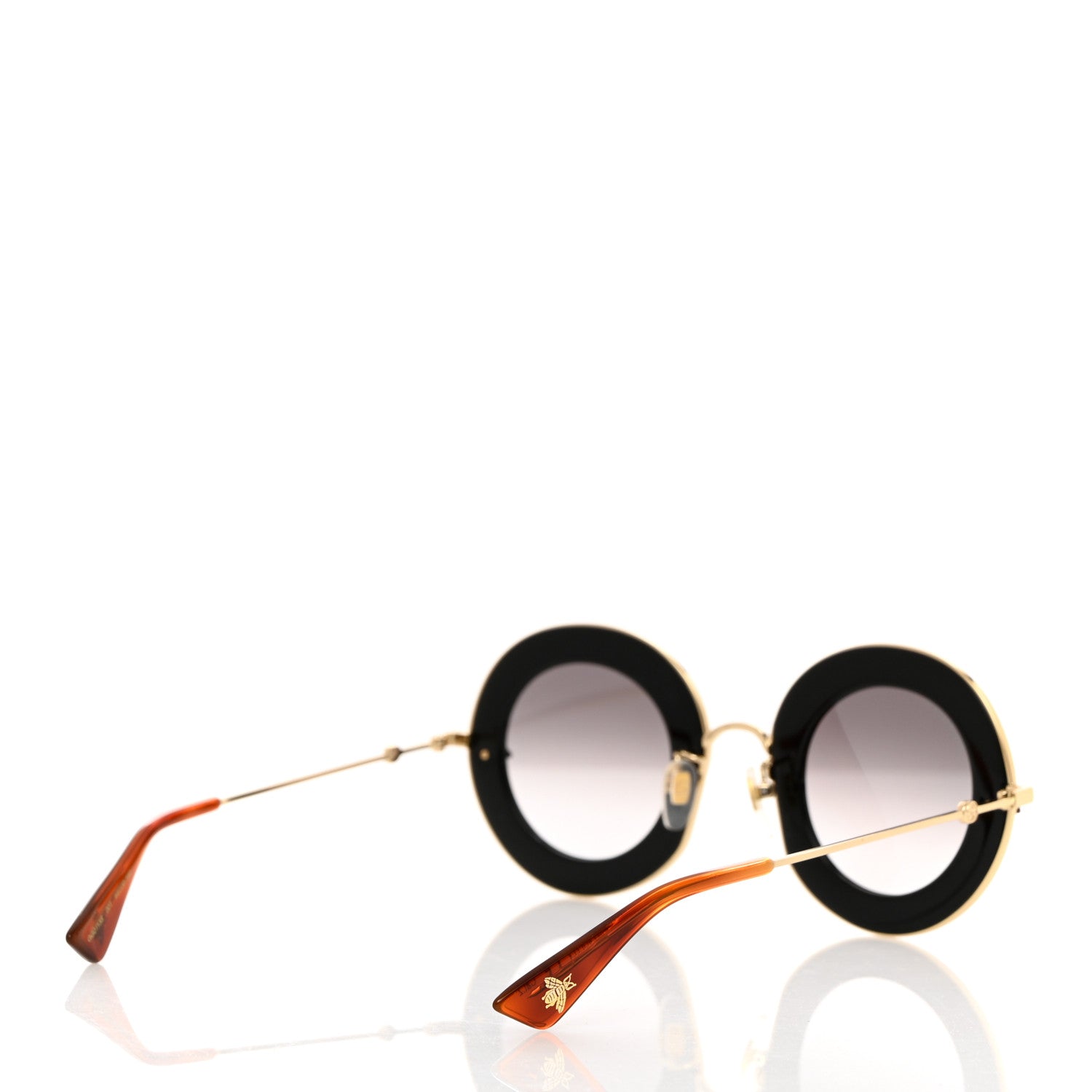 Gucci Metal L'Aveugle Par Amour Round Frame Sunglasses GG0113S Black 4 of 9