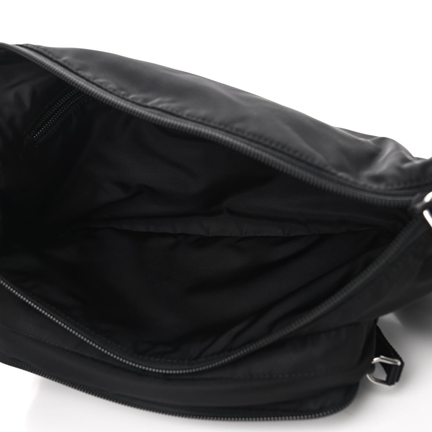 Prada Tessuto Nylon Double Pocket Belt Bag Black 7 of 9