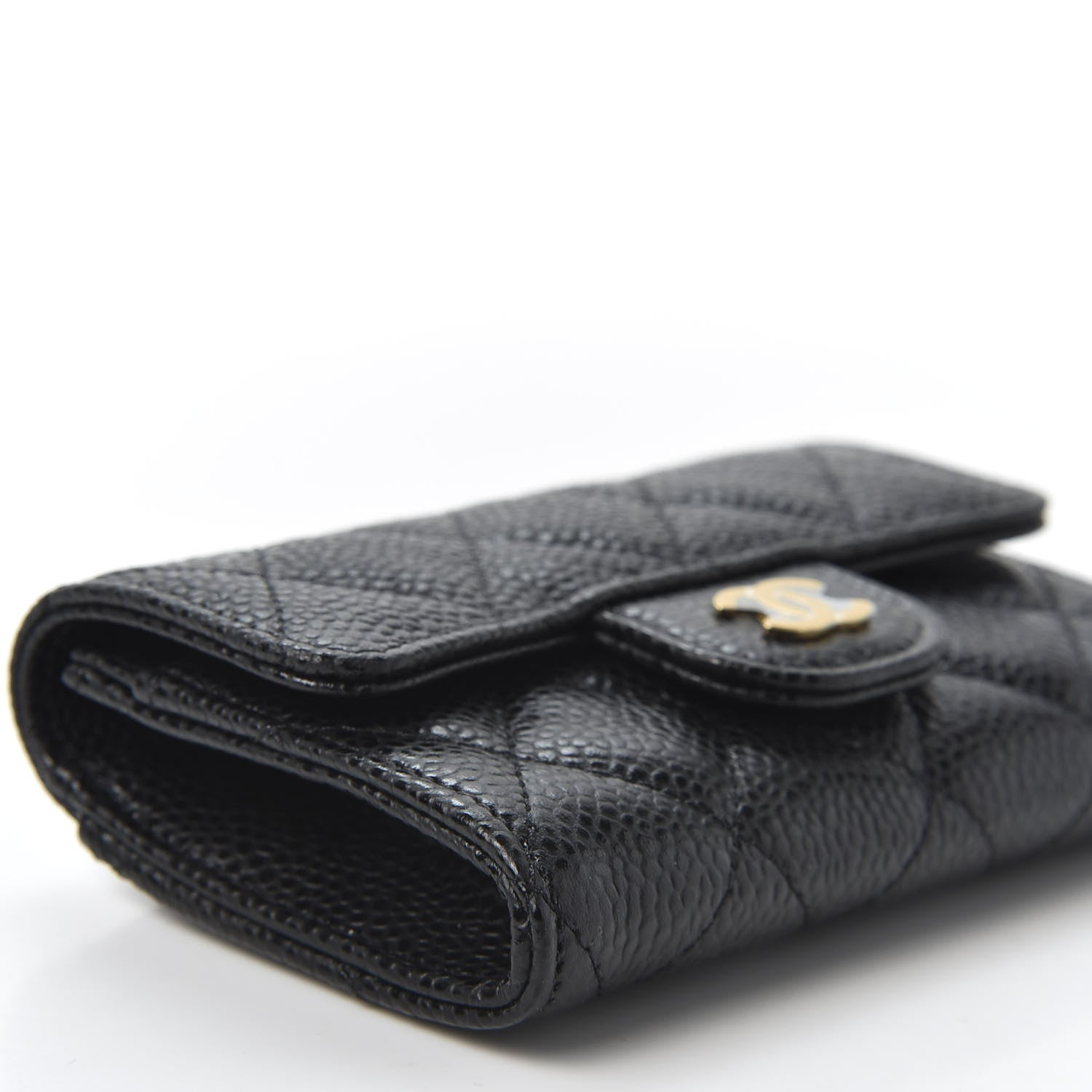 Chanel Caviar Quilted Flap Card Holder Wallet Black 5 of 10