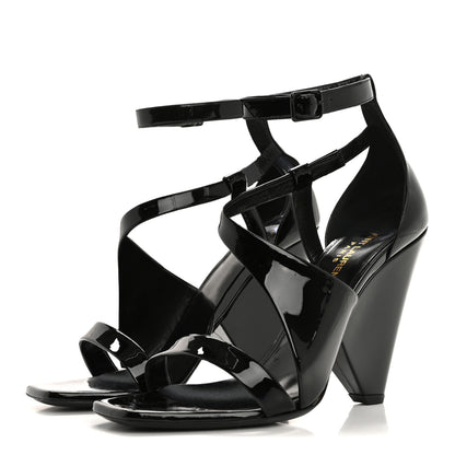 Saint Laurent Patent Niki Crossed 105 Sandals 38.5 Black 4 of 10