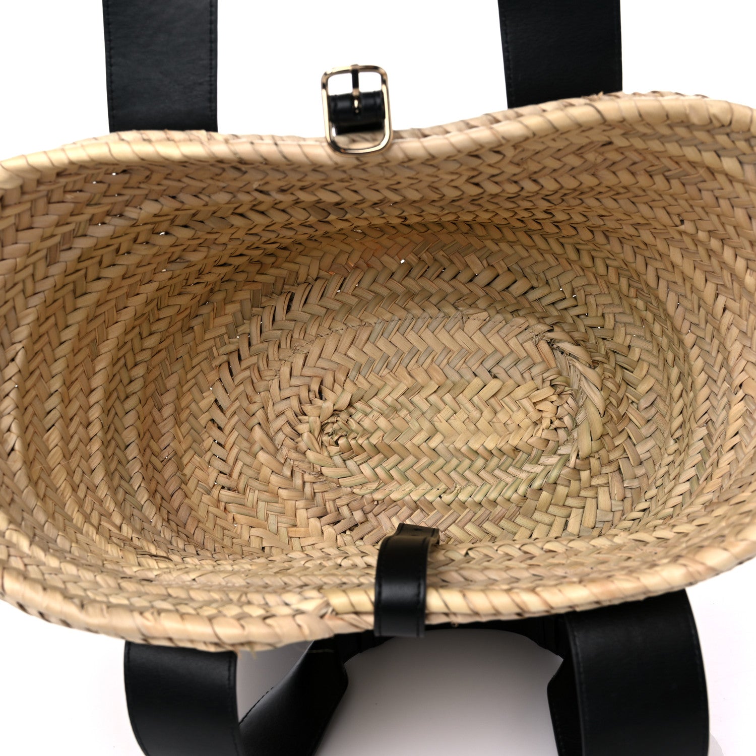 Chloe Raffia Smooth Calfskin Medium Sense Basket Black 5 of 10