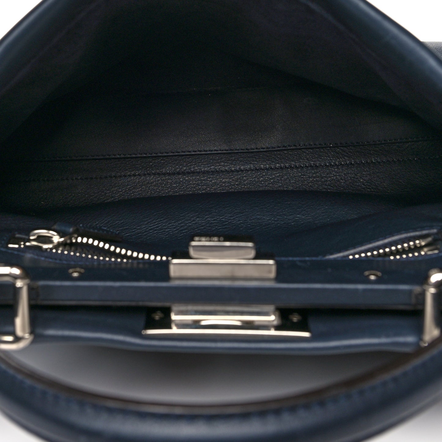 Vitello Seta Waves Bi-Color Medium Peekaboo Iconic Satchel Blue Notte Mostarda