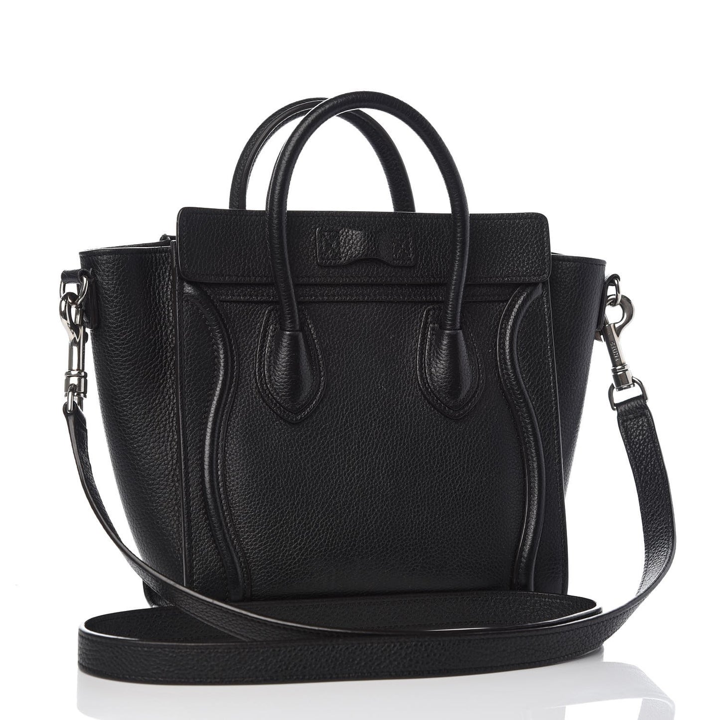 Drummed Calfskin Nano Luggage Black