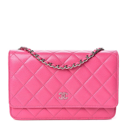 Chanel Caviar Quilted Wallet on Chain WOC Pink 1 of 11