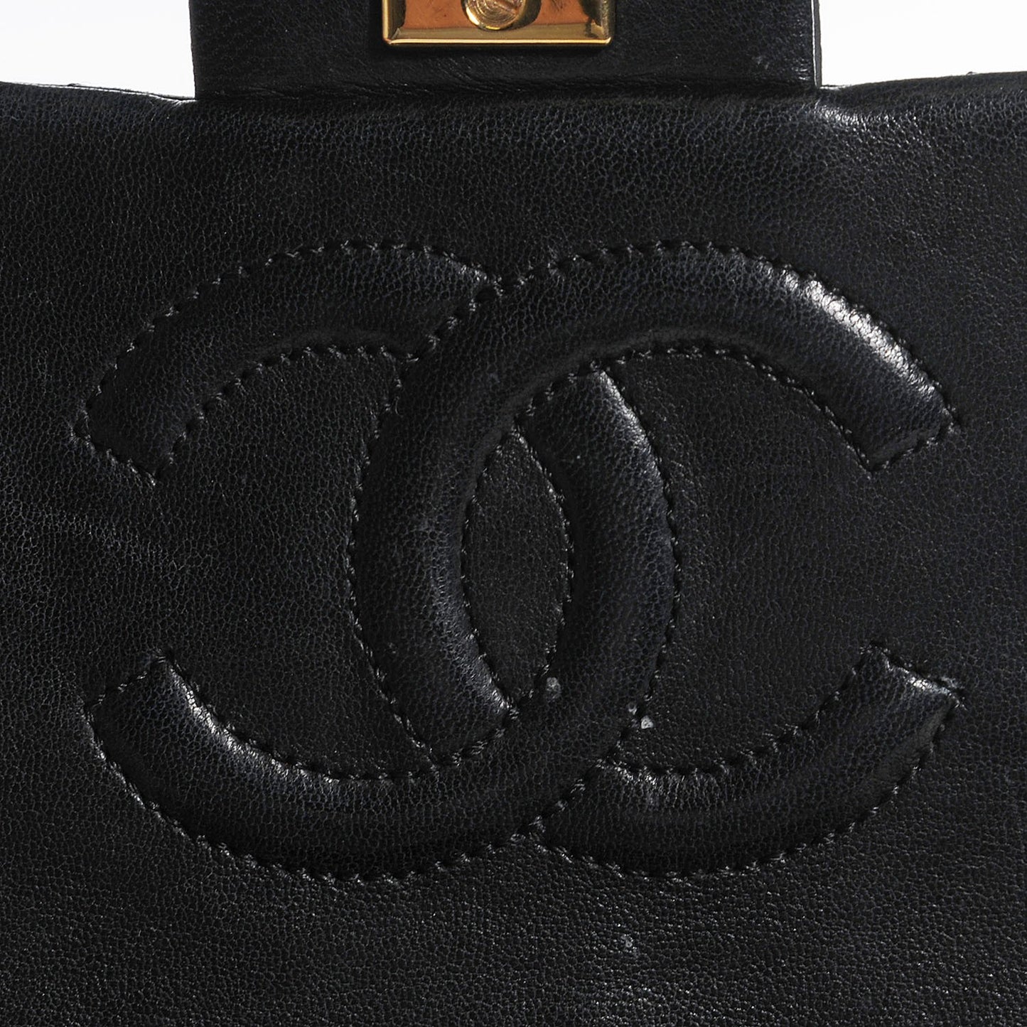 Lambskin Quilted Mini Square Flap Black