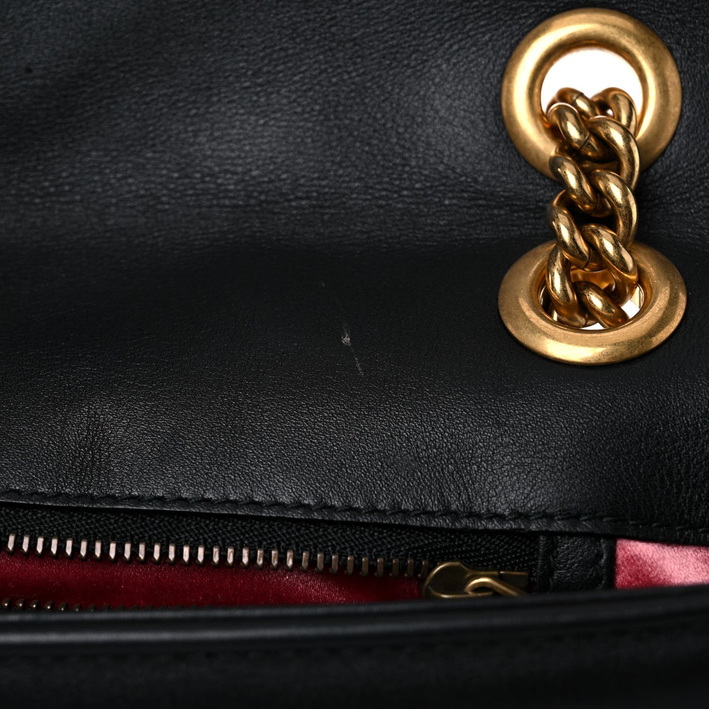 Calfskin Matelasse Medium GG Marmont Shoulder Bag Black White