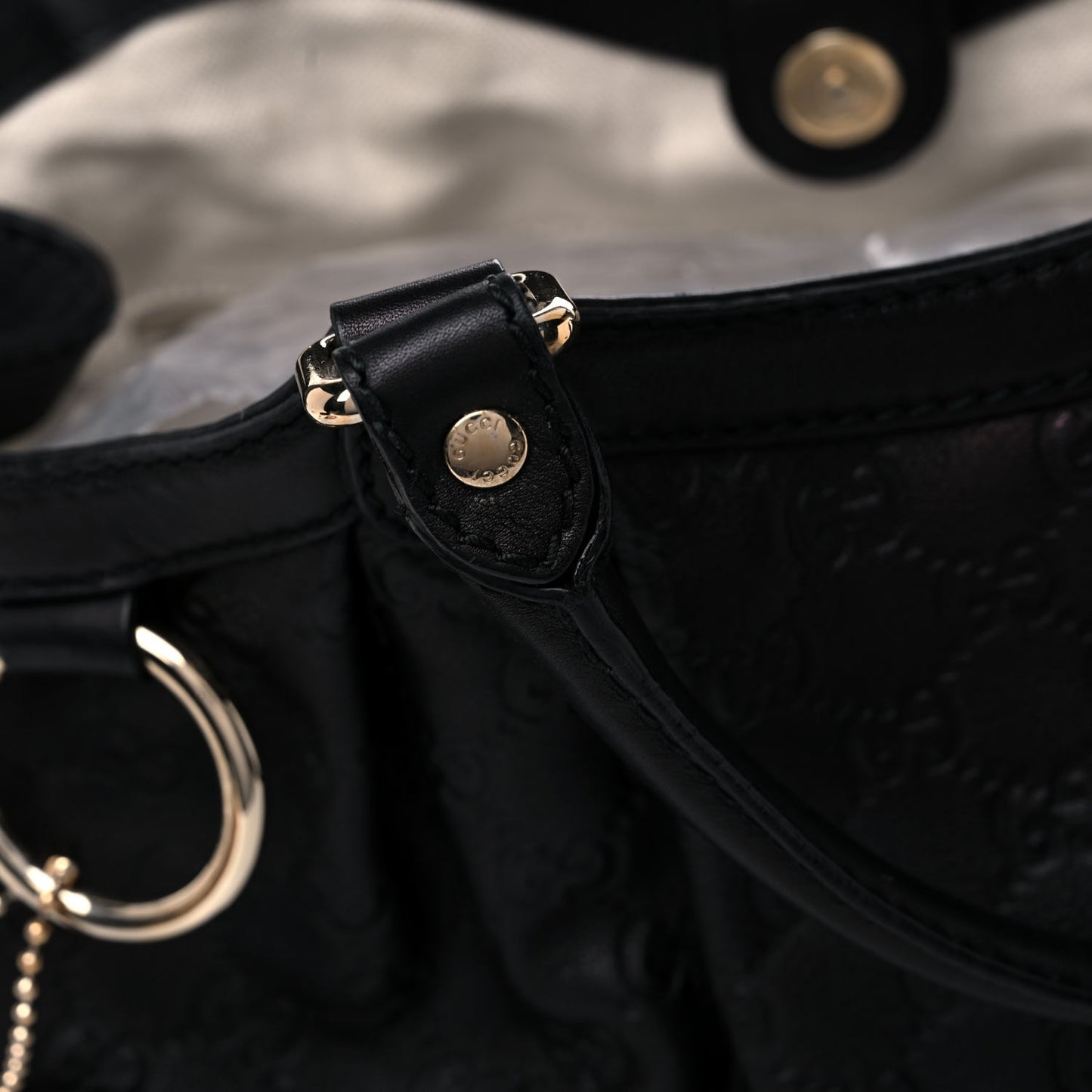 Guccissima Medium Sukey Tote Black
