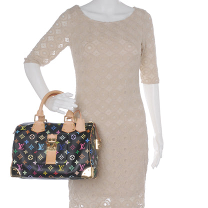 Louis Vuitton Monogram Multicolor Speedy 30 Black 2 of 8