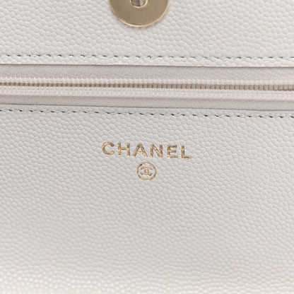 Chanel Caviar Quilted Enamel Coco Casino Wallet On Chain WOC White 6 of 12