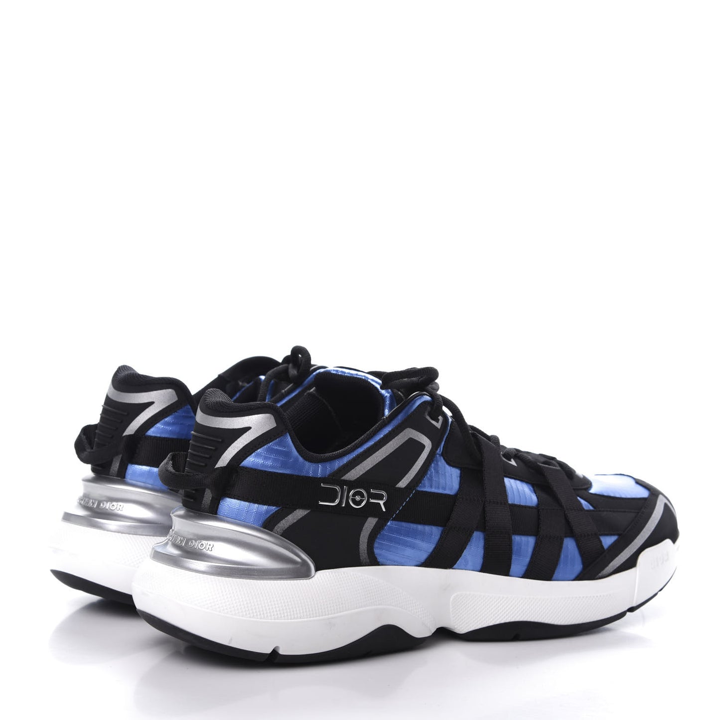 X Sorayama Ripstop Nylon Calfskin Mens B24 Runtek Sneakers 43 Blue Black