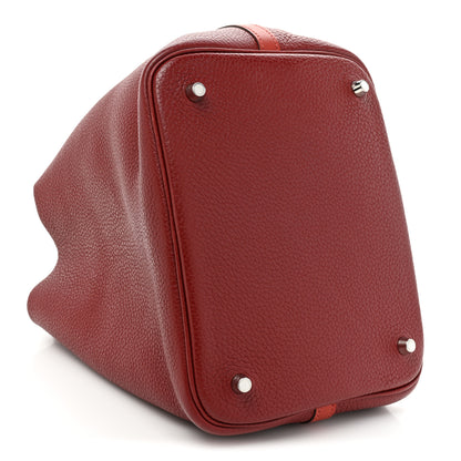 Hermes Taurillon Clemence Swift Picotin Lock 22 MM Rouge H Brique 4 of 9