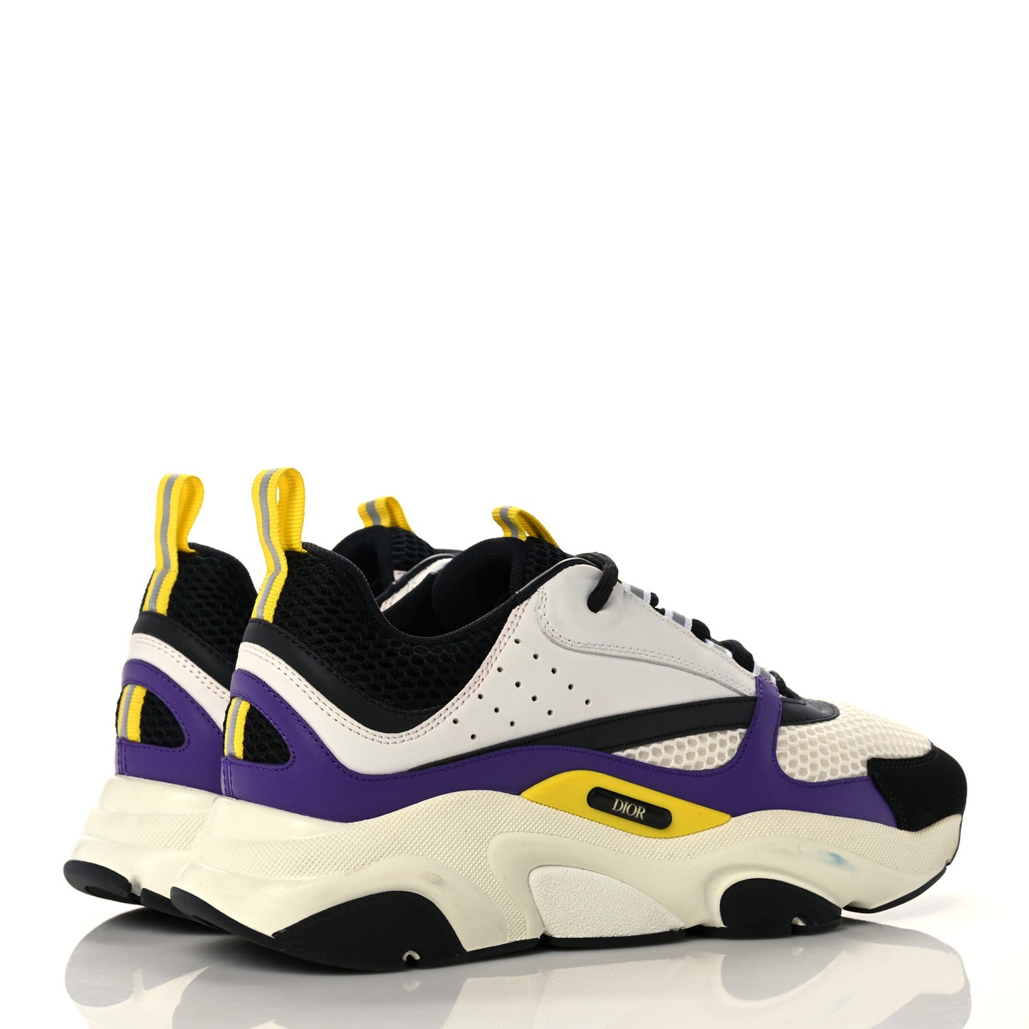 Technical Mesh Calfskin Mens B22 Sneakers 40 Violet White
