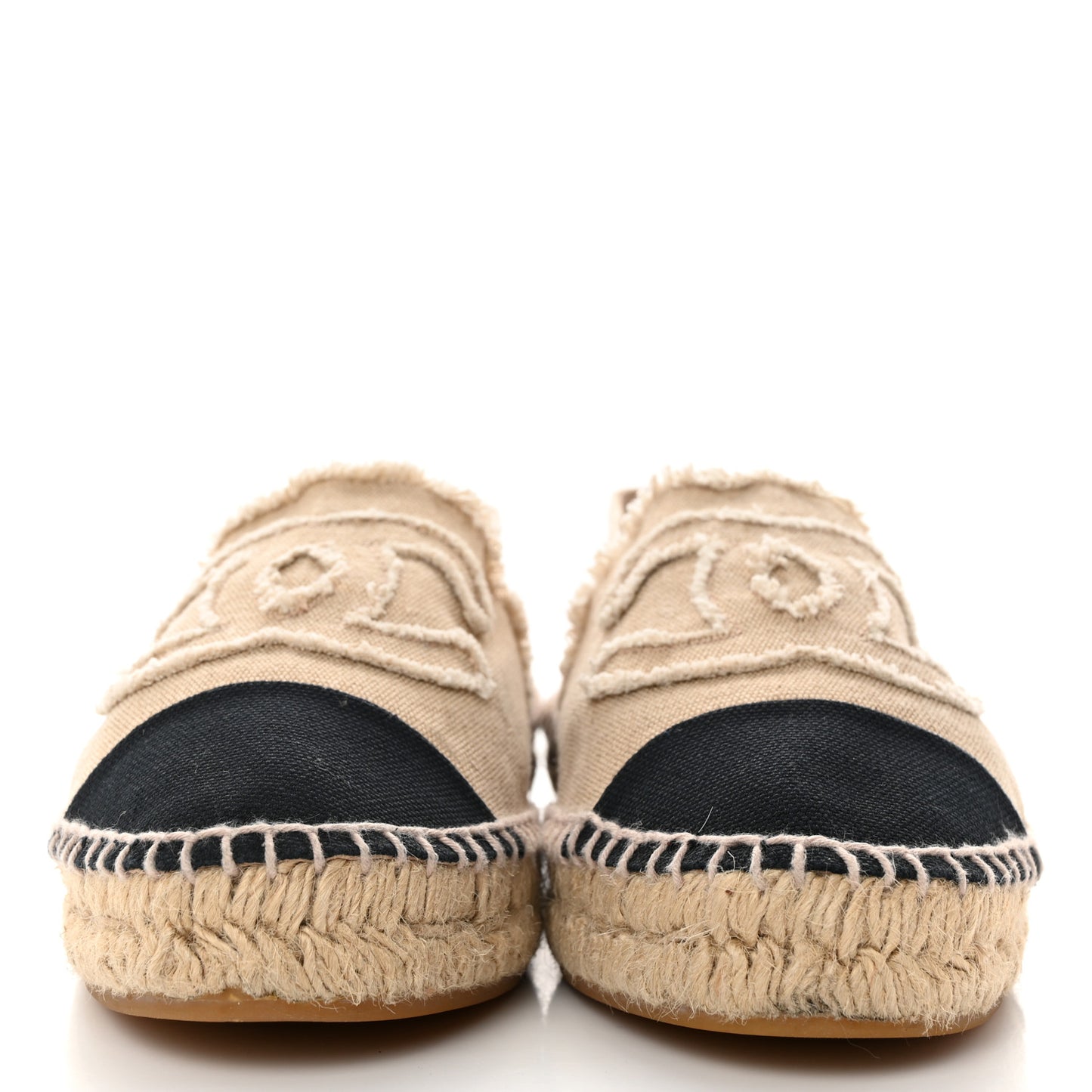 Linen CC Espadrilles 40 Beige Black