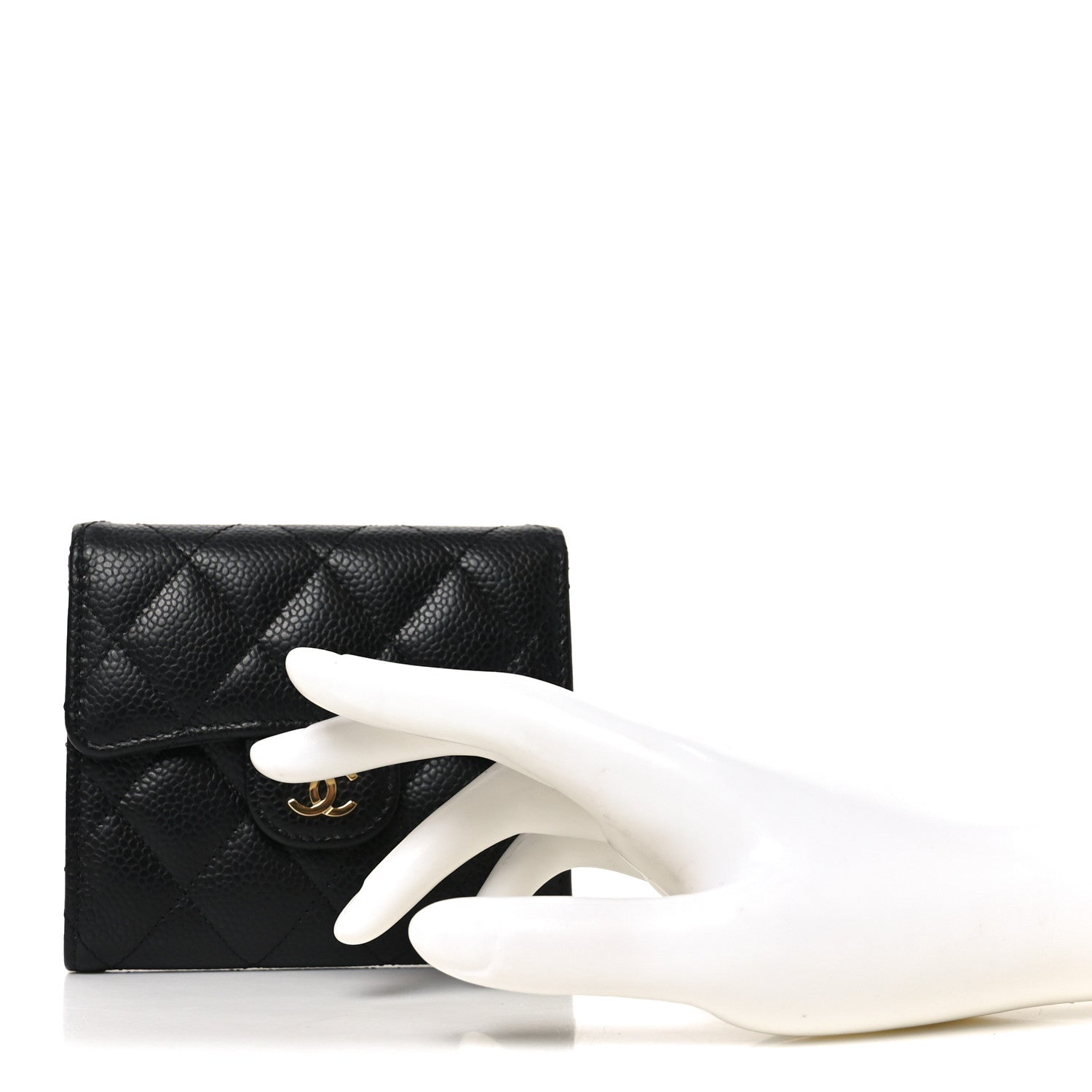 Chanel Caviar Quilted Compact Flap Wallet Black 2 of 9