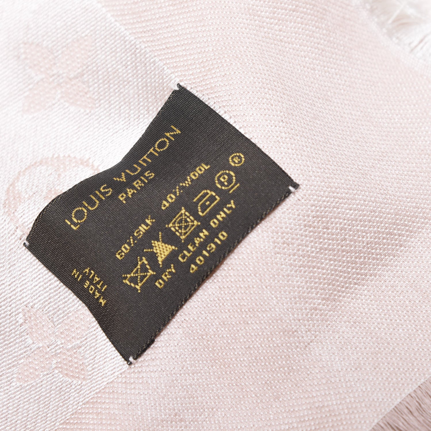 Louis Vuitton Silk Wool Monogram Denim Shawl Pink 4 of 4