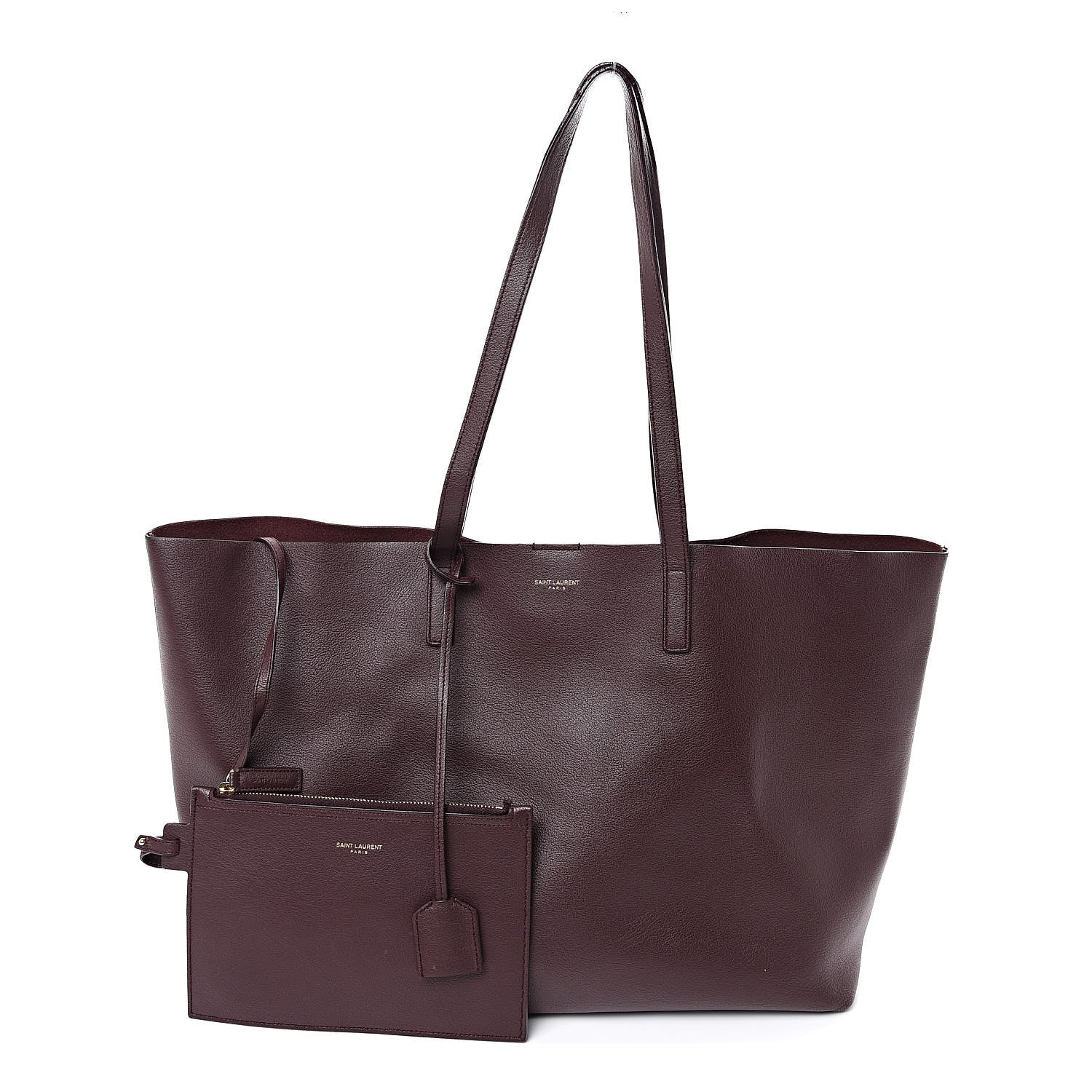 Saint Laurent Calfskin Large Shopping Tote Bordeaux 1 of 11
