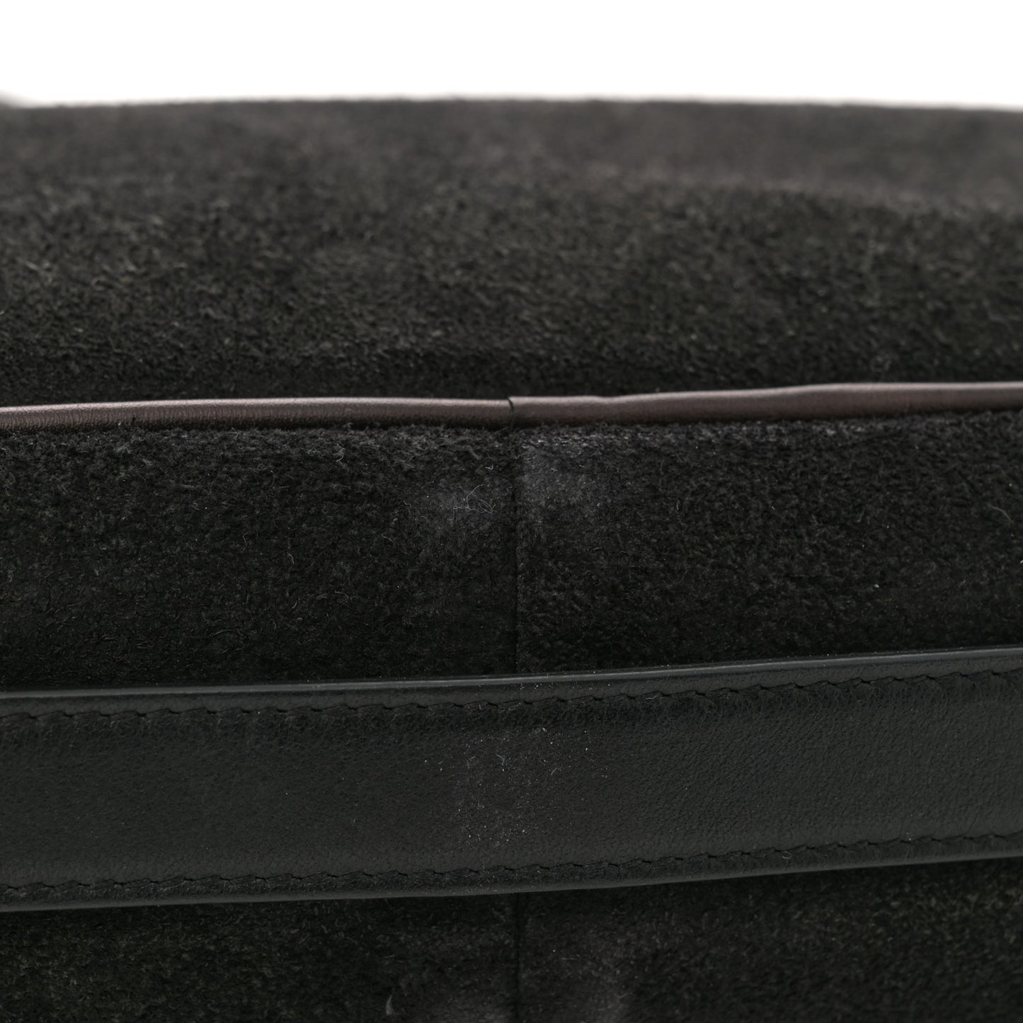 Suede Flat Messenger Bag Black