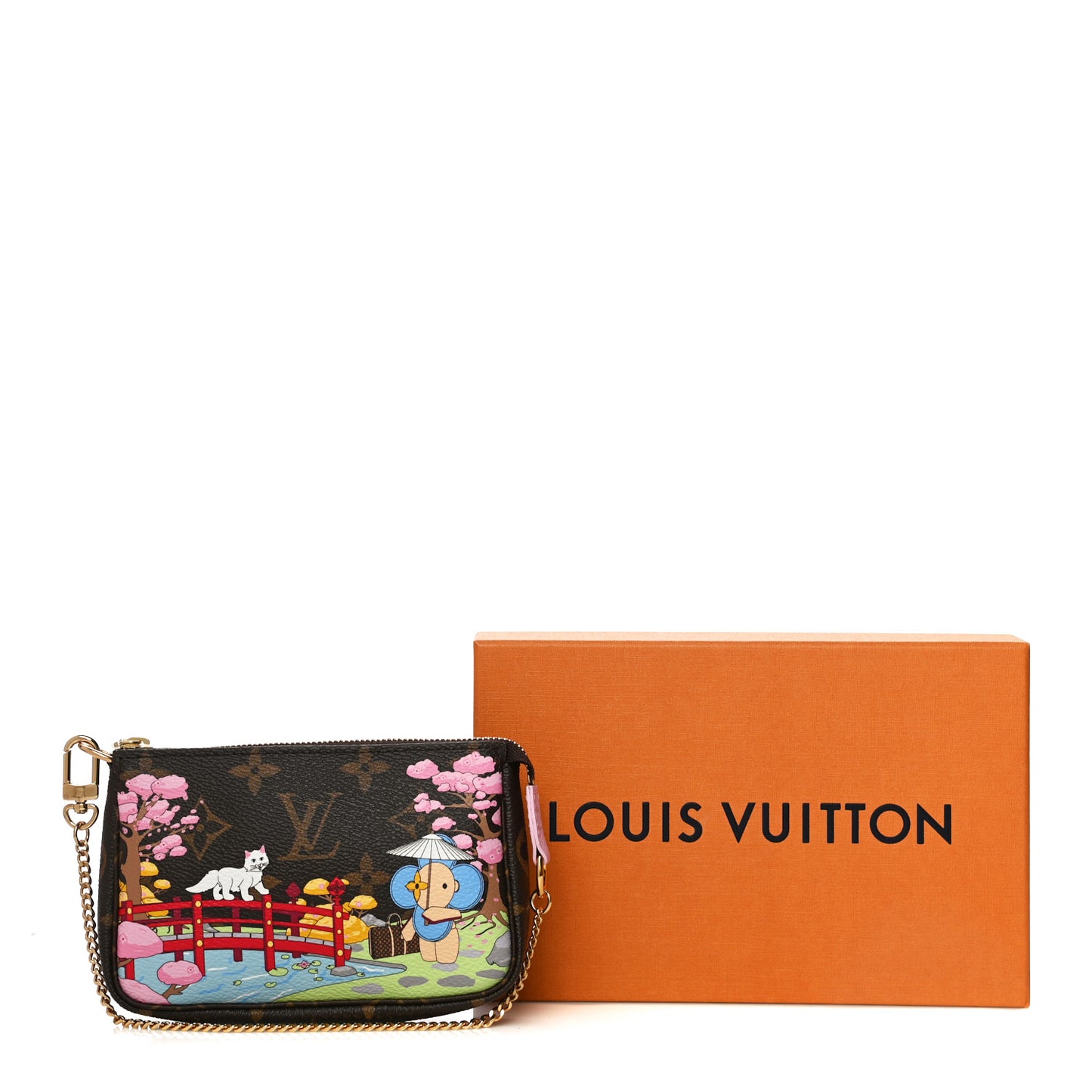 Monogram 2021 Christmas Animation Japanese Garden Mini Pochette Accessories Wisteria Pink